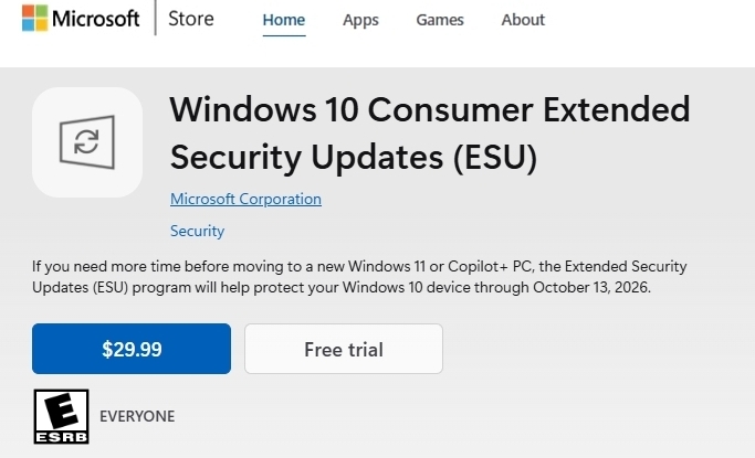 Windows 10 Extended Software Updates