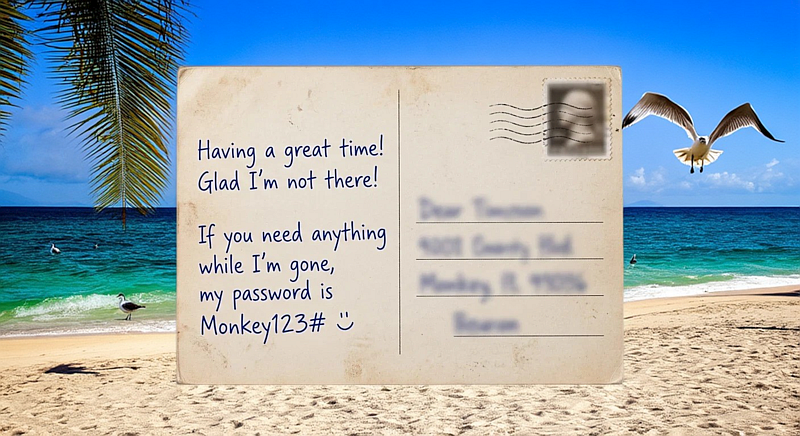 Email is as secure as a post card.